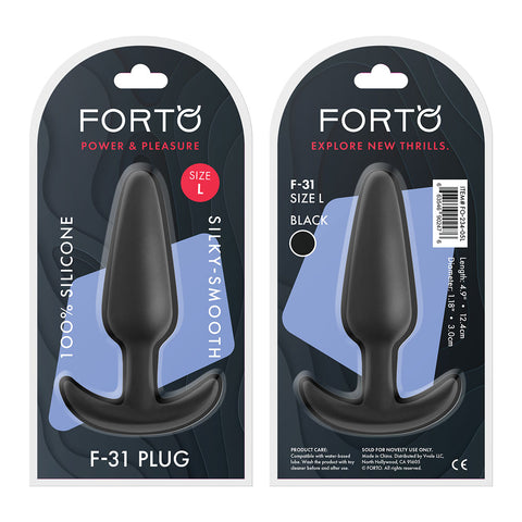 F-31: 100% SILICONE PLUG - LARGE - BLACK