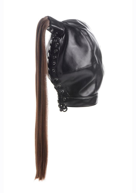 Strict Ponytail Bondage Hood - Black Bondage & Restraints