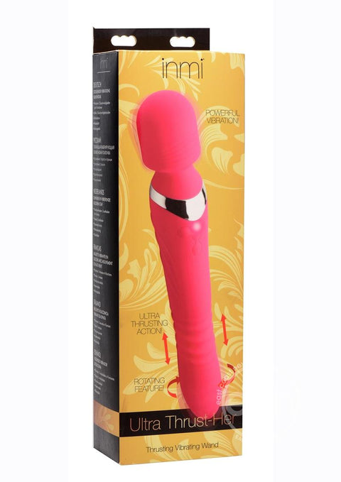 Inmi Ultra Thrust-Her Thrusting and Vibrating Silicone Wand Massager - Pink Vibrators