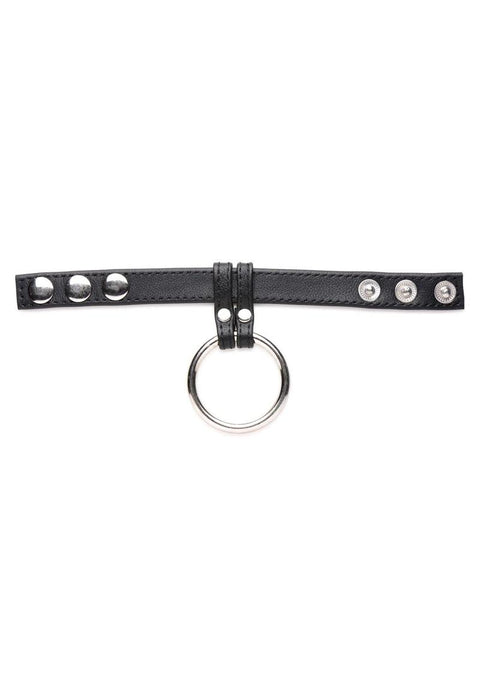 Cock Gear Leather and Steel Cock & Ball Ring - Black Penis Enhancement