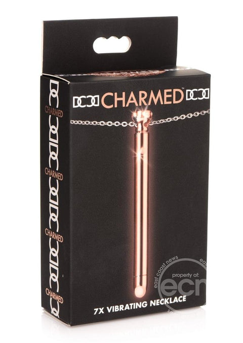 Charmed Rechargeable Stainless Steel 7X Vibrating Necklace - Rose Gold