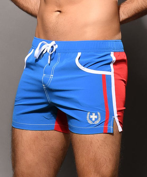 Navigator Swim Shorts Red Blue Menswear