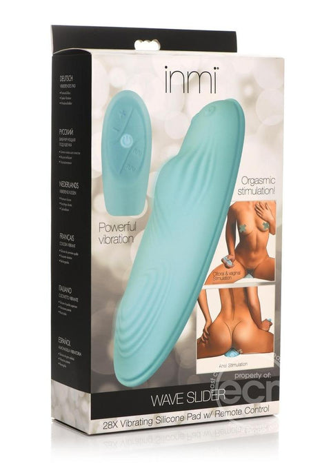 Inmi Wave Slider 28X Vibrating Silicone Pad with Remote Control - Blue