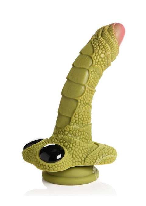 Creature Cocks Swamp Monster Scaly Silicone Dildo - Green/Black