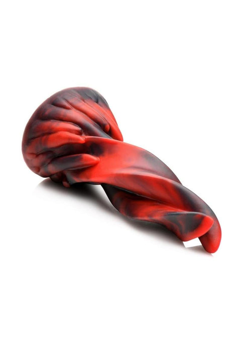 Creature Cocks Hell Kiss Twisted Tongues Silicone Dildo - Red/Black