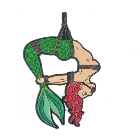 Geeky & Kinky Mermaid Red Hair Green Tail Bound Pin