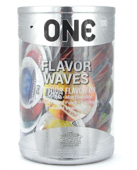 One Condoms Flavor Waves Display