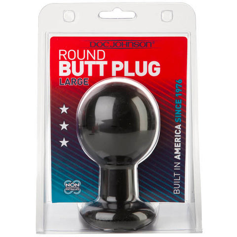 Round Butt Plug - Large Black