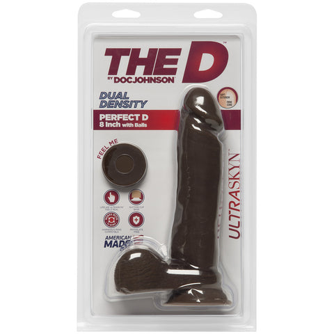 The D Perfect D 8" With Balls Ultraskyn Chocolate