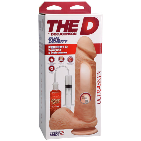 The D Perfect D Squirting 8" With Balls Vanilla