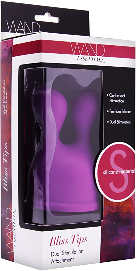 Wand Essentials Bliss Tips Dual Stimulation Silicone Wand Attachment Purple