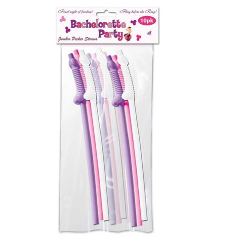 Bachelorette Party Flexy Super Straw 10Pc Set