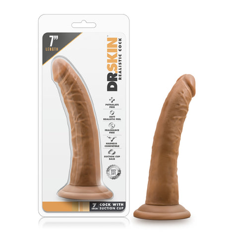 Dr. Skin 7" Cock With Suction Cup Mocha