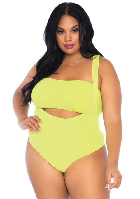 2 PC Opaque bandeau and suspender bodysuit