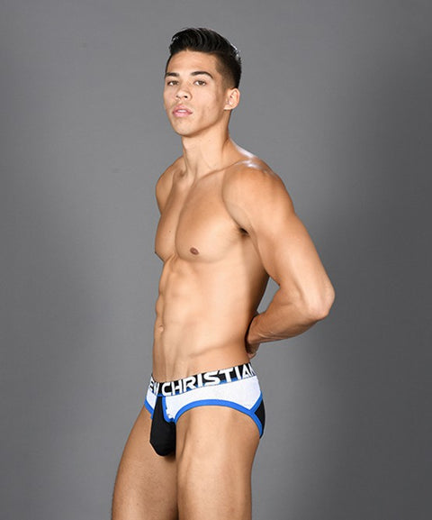 Almost Naked Retro Mesh Brief S BLACK WHITE Menswear