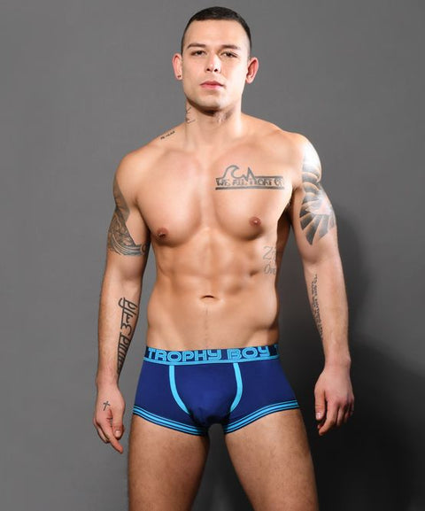 Trophy Boy Boxer Small Navy Menswear