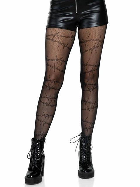 Barbed wire fishnet tights