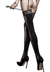 LACE TOP SHEER AND OPAQUE THIGH HIGH