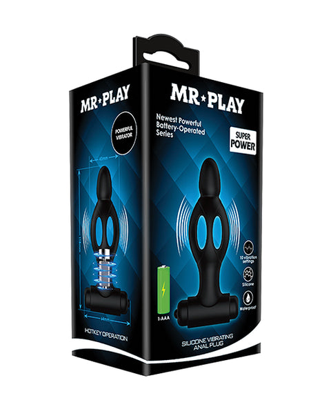 Mr. Play Vibrating Collapsible Anal Plug - Black