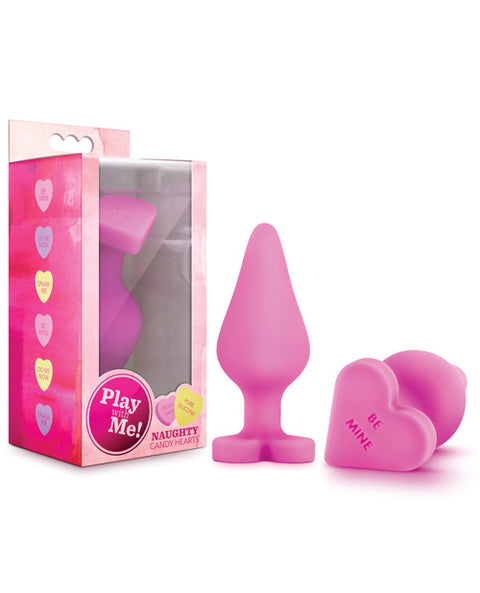 Play with Me Naughty Candy Heart Be Mine Plug - Pink