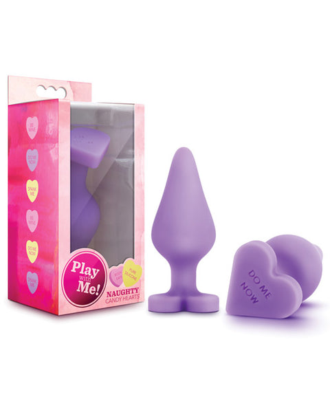 Play with Me Naughty Candy Heart Do Me Now Plug - Purple