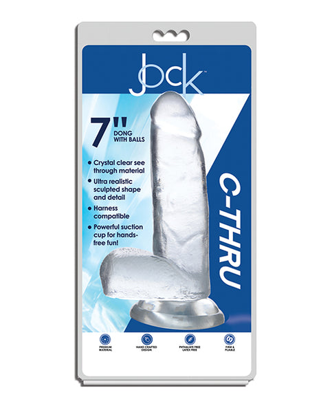 Curve Novelties Jock C-Thru 7" Dong w/Balls - Clear