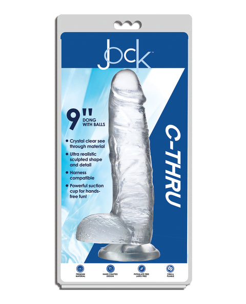 Jock C-Thru Dildo w/Balls - 9 Inch