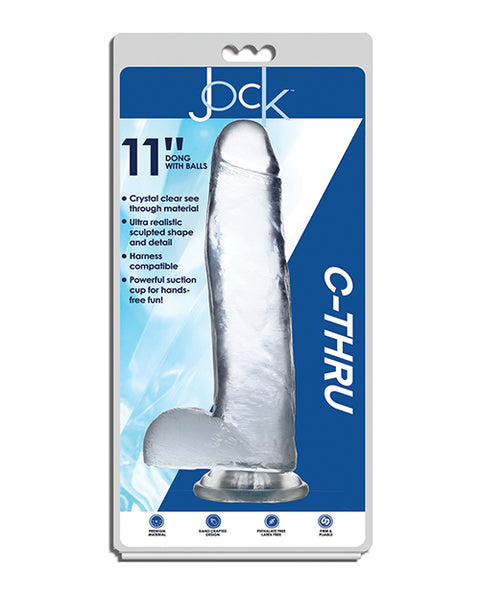 Jock C-Thru Dildo w/Balls - 11 Inch