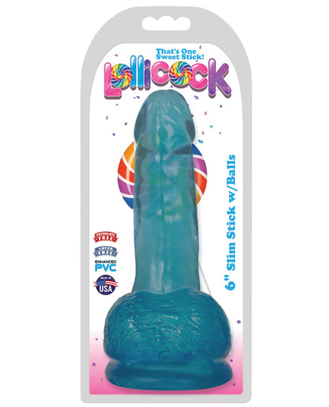 Curve Novelties Lollicock 6" Slim Stick w/Balls - Berry Ice