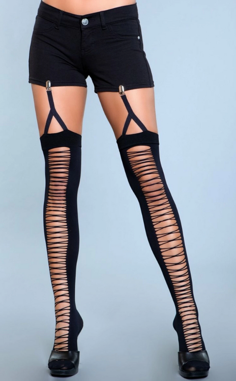 Illusion Clip Garter Thigh Highs