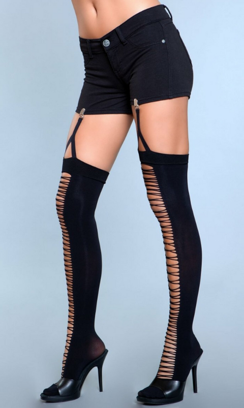 Illusion Clip Garter Thigh Highs