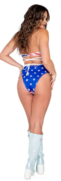 American Flag High Waisted Shorts - Red/White/Blue