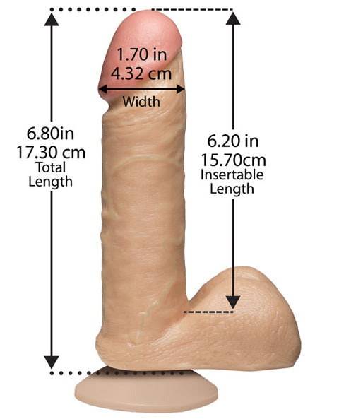 6" Realistic Cock w/Balls - White