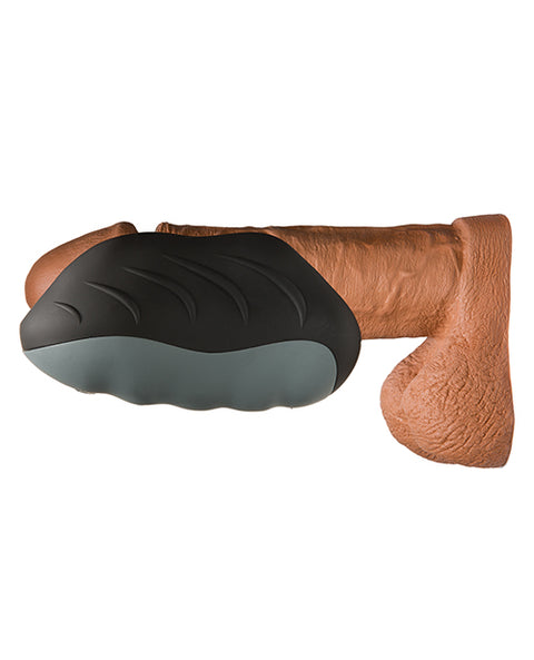 OptiMALE SECONDSKYN Silicone Warming Stroker - Black/Slate