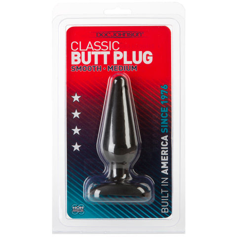 Classic Butt Plug - Smooth - Medium Black