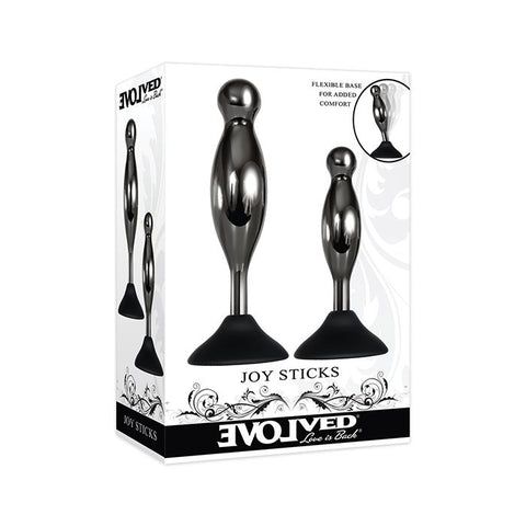 Evolved Joy Sticks 2 pc Plug Set - Black/Chrome