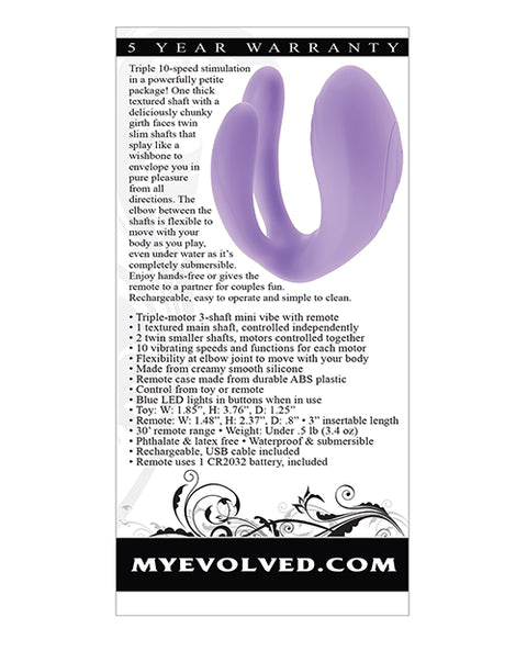 Evolved Petite Tickler Mini Vibe w/Remote - Purple Vibrators