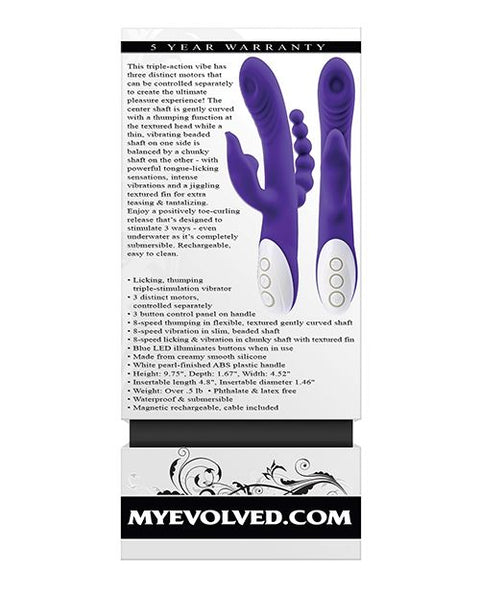 Evolved Lick Me Triple Stim Vibe - Purple