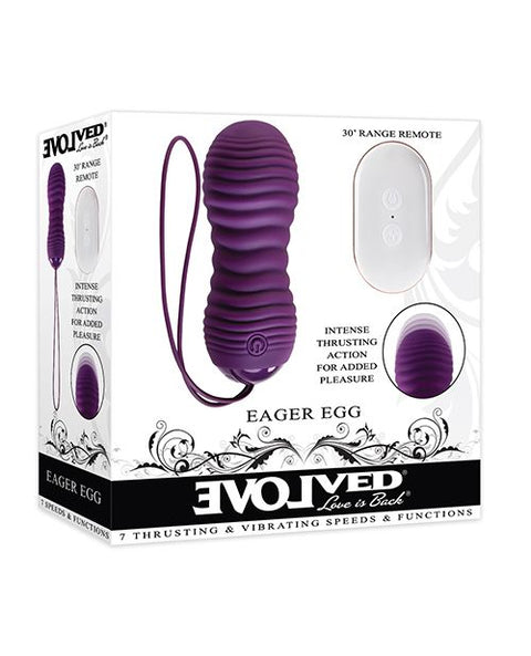 Eager Egg Rechargeable Silicone Egg with Remote Control - Purple