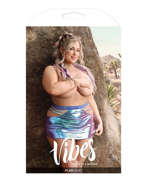 Vibes Plur Skater Skirt Iridescent