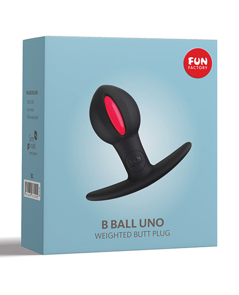 B Ball Uno Wearable Weighted Ball Butt Plug - Black/Raspberry