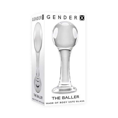Gender X The Baller Glass Plug - Clear Anal Products