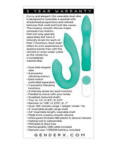 Gender X Strapless Seashell - Teal Strap Ons