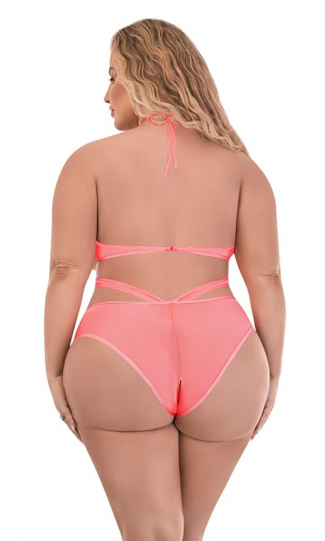 Cupless & Crotchless Halter Teddy Lingerie