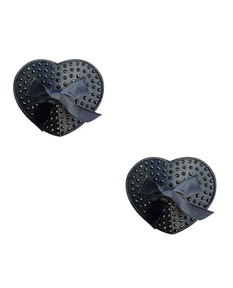 Neva Nude Wicked Saintz Heart Pasties - Black O/S