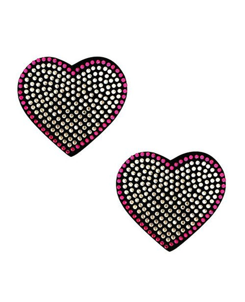 Neva Nude Burlesque Heart N' Soul Crystal Heart Nipztix - Pink/Clear O/S