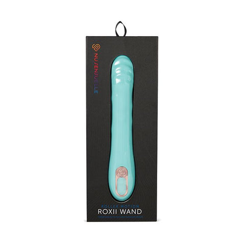 Nu Sensuelle Roxii Rechargeable Silicone Wand with Roller Motion Electric Blue Vibrators