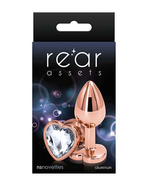 Rear Assets Rose Gold Small - Clear - Heart