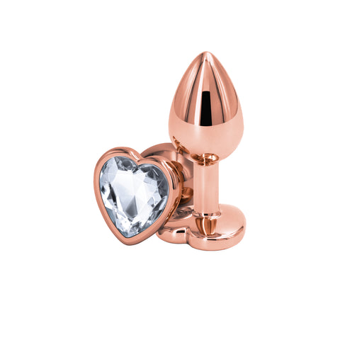 Rear Assets Rose Gold Small - Clear - Heart