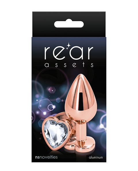 Rear Assets Rose Gold Heart Medium - Clear